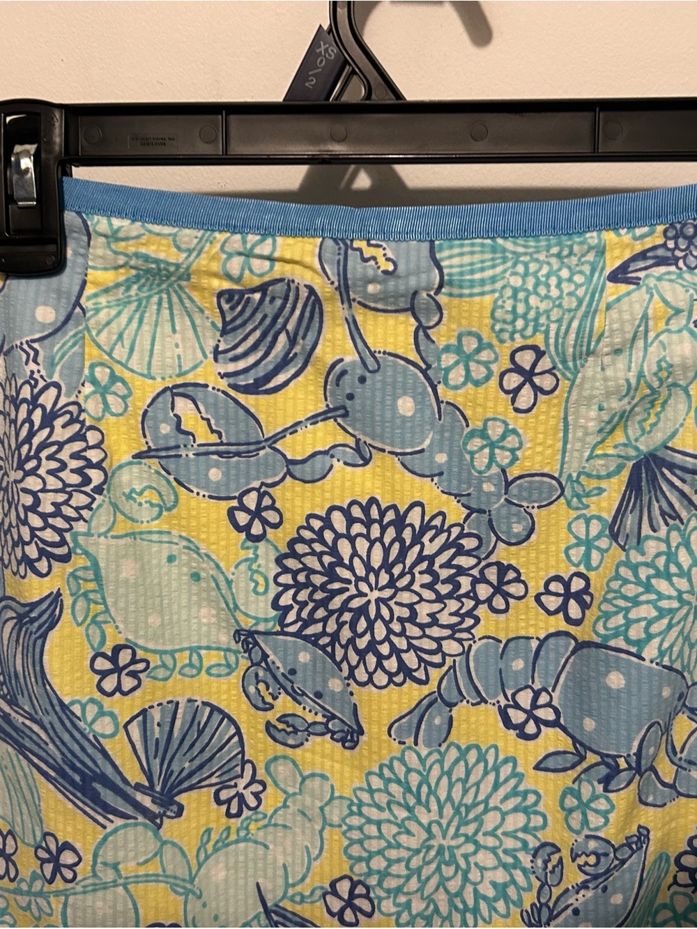 Lilly Pulitzer - Seafood Salad Lobster Print Skirt - Blue & Yellow - Size: 8 - Picture 3 of 7